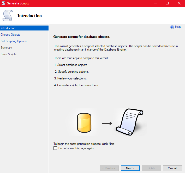 Generating SQL Creation Scripts